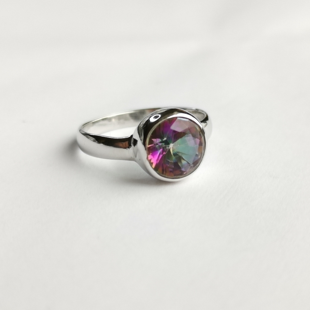 Mystic Topaz Ring Sterling Silver Size 7